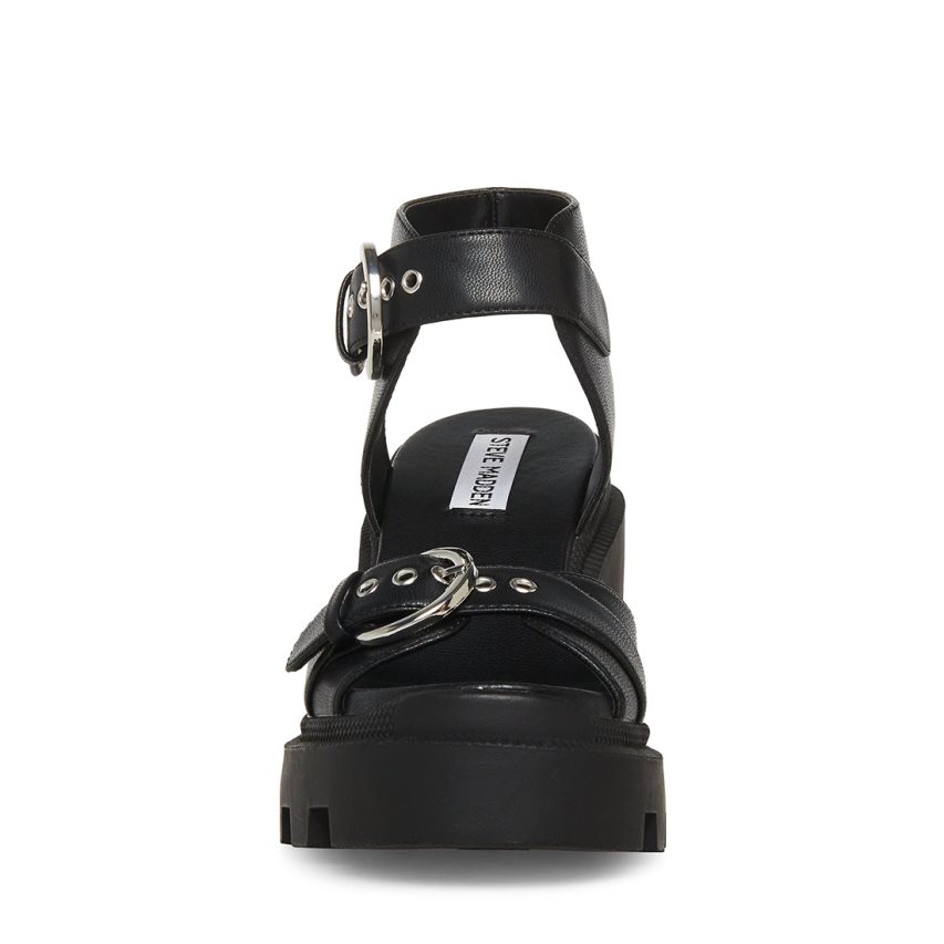 Sandalias Tacones Steve Madden Costal Mujer Negras | ES VW6041